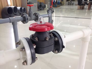 PPH ไดอะแฟรมวาล์วหน้าแปลนเชื่อมต่อล้อจับ 1/2 &quot;(D20mm) ~ 10&quot; (D280mm) DIN / ANSI / JIS