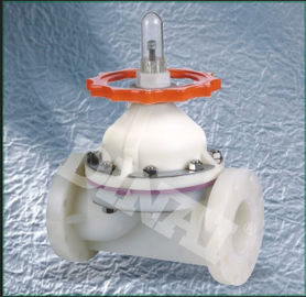 CPVC วาล์วไดอะแฟรมการเชื่อมต่อหน้าแปลนล้อจับ 1/2 &quot;(D20mm) ~ 10&quot; (D280mm) DIN / ANSI / JIS