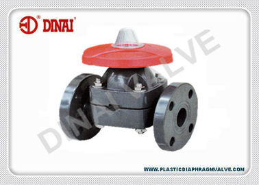 เสริมใยแก้ว PP / PTFE ไดอะแฟรมวาล์วปลายหน้าแปลน