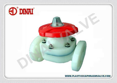 วาล์วไดอะแฟรม PVDF / PTFE พลาสติกประเภทฝาย 1/2 &quot;ถึง 10&quot; DIN, ANSI # 16.5 JIS10K การเชื่อมต่อแปลน PN10