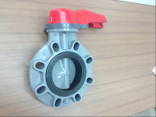 เคมีต่อต้านคู่มือพลาสติกวาล์วผีเสื้อและจัดการเกียร์ 1.0Mpa, 1 &quot;~ 24&quot;, UPVC, CPVC, PVDF, PP, PPH ประดิษฐ์