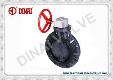 คู่มือจับใยแก้วเสริม PP วาล์วผีเสื้อชนิดเวเฟอร์ 1 &quot;8&quot; PN1.0Mpa