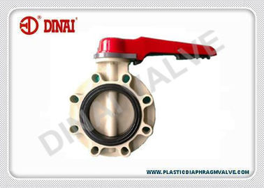 ประเภทเวเฟอร์คู่มือเทอร์โมวาล์วผีเสื้อและจัดการเกียร์ 1.0Mpa, 1 &quot;~ 24&quot;, UPVC, CPVC, PVDF, PP, PPH ประดิษฐ์