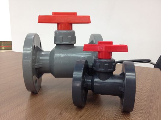 PN1.6 Mpa ความดันต่ำ PP-H พลาสติกจริงวาล์วสหภาพลูก 1/2 &quot;ถึง 12&quot; DIN, ANSI, JIS คู่
