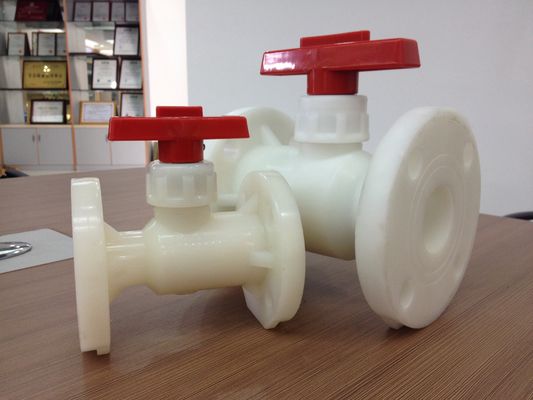 PN10 บาร์ PVDF พลาสติกวาล์วหน้าแปลนลูก 1/2 &quot;ถึง 12&quot; DIN, ANSI, JIS เชื่อมต่อแปลน
