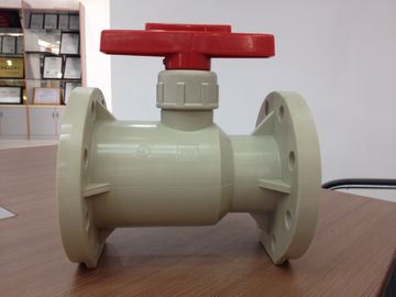 CPVC บอลวาล์วหน้าแปลนหนอนเกียร์จัดการ 1/2 &quot;- 8&quot; 1.0Mpa พลาสติกวาล์วตรวจสอบ